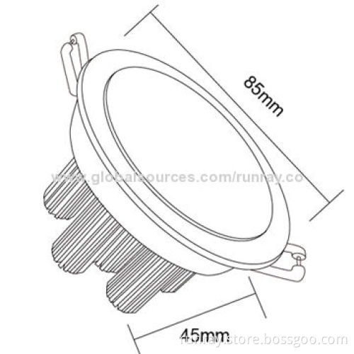 LED Cabinet Lights, 12W,AC 85-265V,Diameter 118mm,Dimmable Option,Aluminum Housing,ISO 9001 Factory